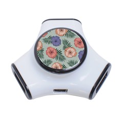 Flowers Petals Pattern Drawing Design Background 3-port Usb Hub by Ravend