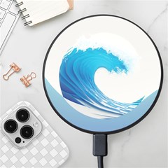 Wave Tsunami Tidal Wave Ocean Sea Water Wireless Fast Charger(black) by Pakemis