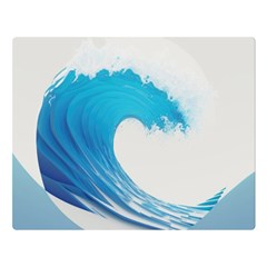 Wave Tsunami Tidal Wave Ocean Sea Water One Side Premium Plush Fleece Blanket (large) by Pakemis
