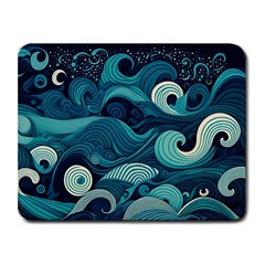 Waves Ocean Sea Abstract Whimsical Abstract Art Small Mousepad by Pakemis