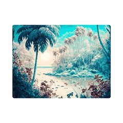 Tropical Winter Tropical Winter Landscape One Side Premium Plush Fleece Blanket (mini) by Pakemis