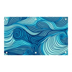Ocean Waves Sea Abstract Pattern Water Blue Banner And Sign 5  X 3  by Pakemis