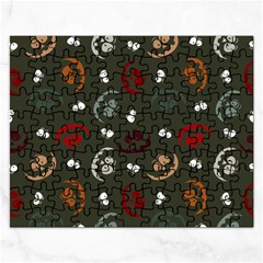 Art Halloween Pattern Creepy Design Digital Papers Rectangular Jigsaw Puzzl by Wegoenart