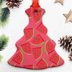 Watermelon Background Watermelon Wallpaper Christmas Tree Ornament (two Sides) by Wegoenart