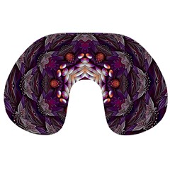 Rosette Kaleidoscope Mosaic Abstract Background Art Travel Neck Pillow by Jancukart