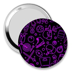 Telegram Pattern Art Patterns 3  Handbag Mirrors by Jancukart