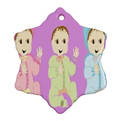 Happy 02 Snowflake Ornament (two Sides) by nateshop