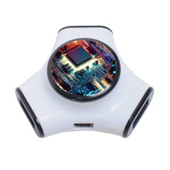 Ai Generated Motherboard City Technology Tech Cpu 3-port Usb Hub by Jancukart