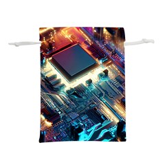 Ai Generated Motherboard City Technology Tech Cpu Lightweight Drawstring Pouch (l) by Jancukart
