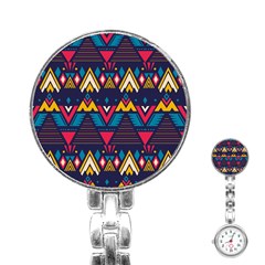 Pattern Colorful Aztec Stainless Steel Nurses Watch by Ravend