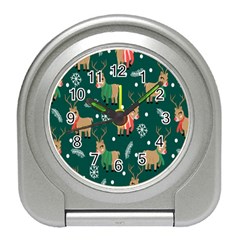 Cute Christmas Pattern Doodle Travel Alarm Clock by Semog4