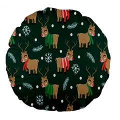 Cute Christmas Pattern Doodle Large 18  Premium Flano Round Cushions by Semog4
