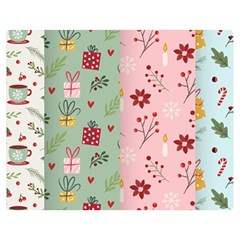Flat Christmas Pattern Collection Premium Plush Fleece Blanket (medium) by Semog4