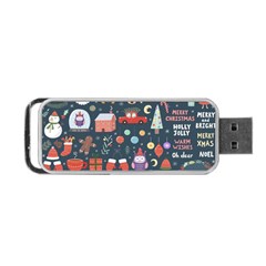 Vector Set Cute Christmas Elements Santa Penguin Deer Bear Fox Owl Trees Snowman Bird Angel More Portable Usb Flash (one Side) by Semog4