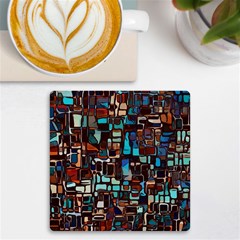 Stained Glass Mosaic Abstract Uv Print Square Tile Coaster  by Semog4