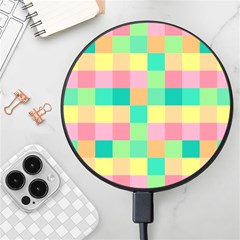 Checkerboard-pastel-squares- Wireless Fast Charger(black) by Semog4