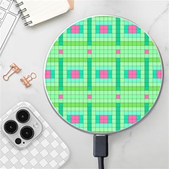 Checkerboard-squares-abstract-- Wireless Fast Charger(white) by Semog4