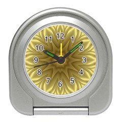Background Pattern Golden Yellow Travel Alarm Clock by Semog4