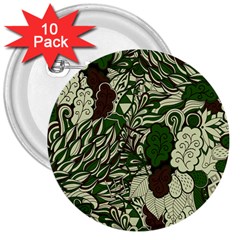 Texture Ornament Pattern Seamless Paisley 3  Buttons (10 Pack)  by Salman4z