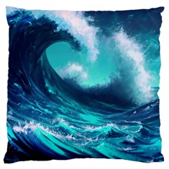 Tsunami Tidal Wave Ocean Waves Sea Nature Water Large Cushion Case (two Sides) by Jancukart