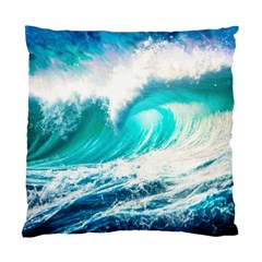 Tsunami Waves Ocean Sea Nautical Nature Water Blue Nature Standard Cushion Case (two Sides) by Jancukart