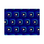 Blue Neon Squares - Modern Abstract Premium Plush Fleece Blanket (Mini) 35 x27  Blanket Front