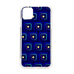 Blue Neon Squares - Modern Abstract Iphone 11 Tpu Uv Print Case by ConteMonfrey