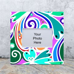 Crazy Pop Art - Doodle Circles   White Box Photo Frame 4  X 6  by ConteMonfrey