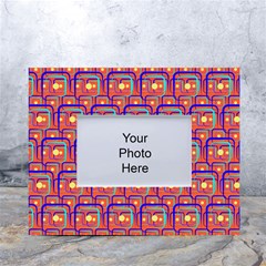 Pink Yellow Neon Squares - Modern Abstract White Tabletop Photo Frame 4 x6  by ConteMonfrey