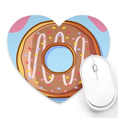 Dessert Food Donut Sweet Decor Chocolate Bread Heart Mousepad by Uceng