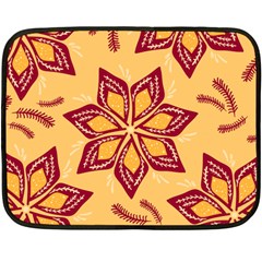 Flower Mandala Template Sketch Drawing Art Two Sides Fleece Blanket (mini) by Uceng