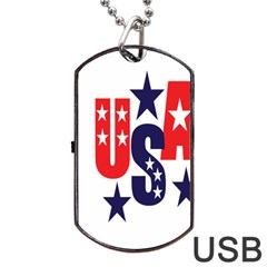 Usa Stars Fourth Of July Symbol America Usa Stars Dog Tag Usb Flash (one Side) by Wegoenart
