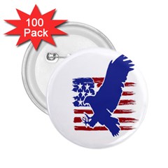 Usa Flag Eagle Symbol American Bald Eagle Country 2 25  Buttons (100 Pack)  by Wegoenart