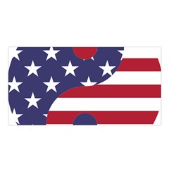 Yang Yin America Flag Abstract Art Asian Balance Satin Shawl 45  X 80  by Wegoenart