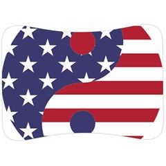 Yang Yin America Flag Abstract Art Asian Balance Velour Seat Head Rest Cushion by Wegoenart