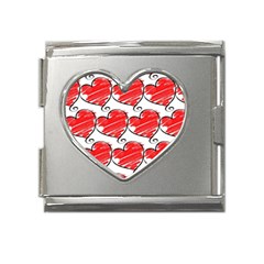 Seamless-heart-red Mega Link Heart Italian Charm (18mm) by nateshop