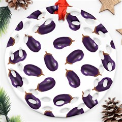 Eggplant Ornament (round Filigree) by SychEva