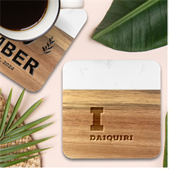 I Love Daiquiri Marble Wood Coaster (square) by ilovewhateva