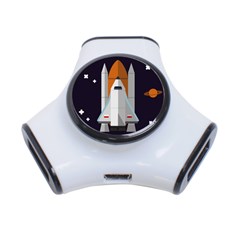 Rocket Space Universe Spaceship 3-port Usb Hub by Salman4z