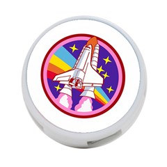 Badge Patch Pink Rainbow Rocket 4-port Usb Hub (one Side) by Salman4z