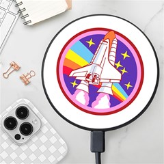 Badge Patch Pink Rainbow Rocket Wireless Fast Charger(black) by Salman4z