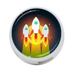 Rocket Take Off Missiles Cosmos 4-Port USB Hub (Two Sides) Front