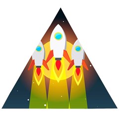 Rocket Take Off Missiles Cosmos Wooden Puzzle Triangle by Salman4z