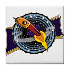 Rocket Space Clipart Illustrator Tile Coaster by Salman4z