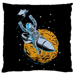 Astronaut Planet Space Science Large Premium Plush Fleece Cushion Case (two Sides) by Salman4z