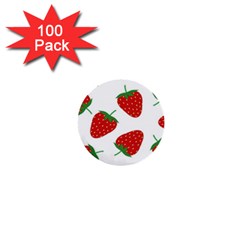 Seamless Pattern Fresh Strawberry 1  Mini Buttons (100 Pack)  by Salman4z