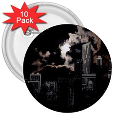 City Night Moon Skyline Skyscraper 3  Buttons (10 Pack)  by Salman4z