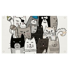 Cute Cat Hand Drawn Cartoon Style Banner And Sign 7  X 4  by Salman4z