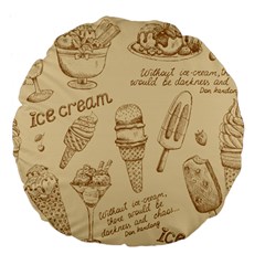 Ice-cream-vintage-pattern Large 18  Premium Flano Round Cushions by Salman4z