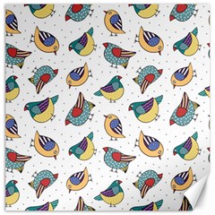 Seamless-pattern-with-hand-drawn-bird-black Canvas 16  X 16  by Salman4z